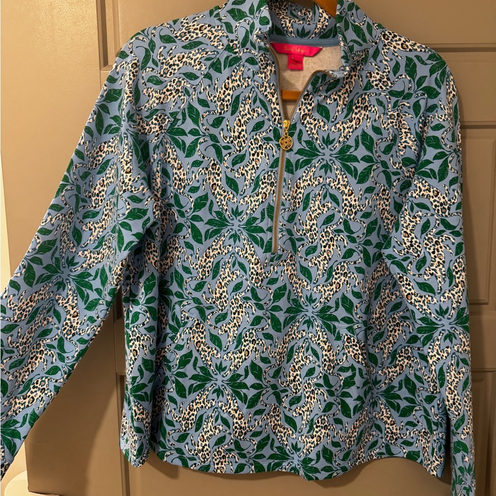 Lilly Pulitzer Blue and Green Patterned Sweater
